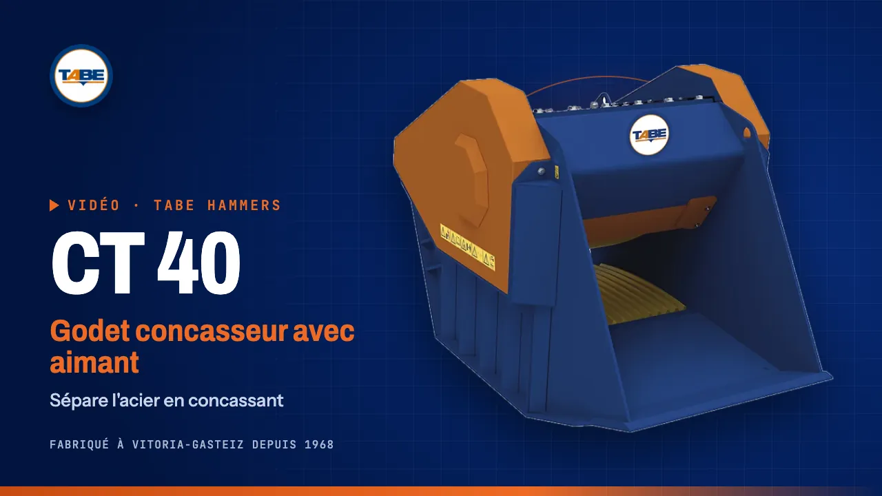 CT 40 Cazo machacador con imán - Crusher bucket with magnet