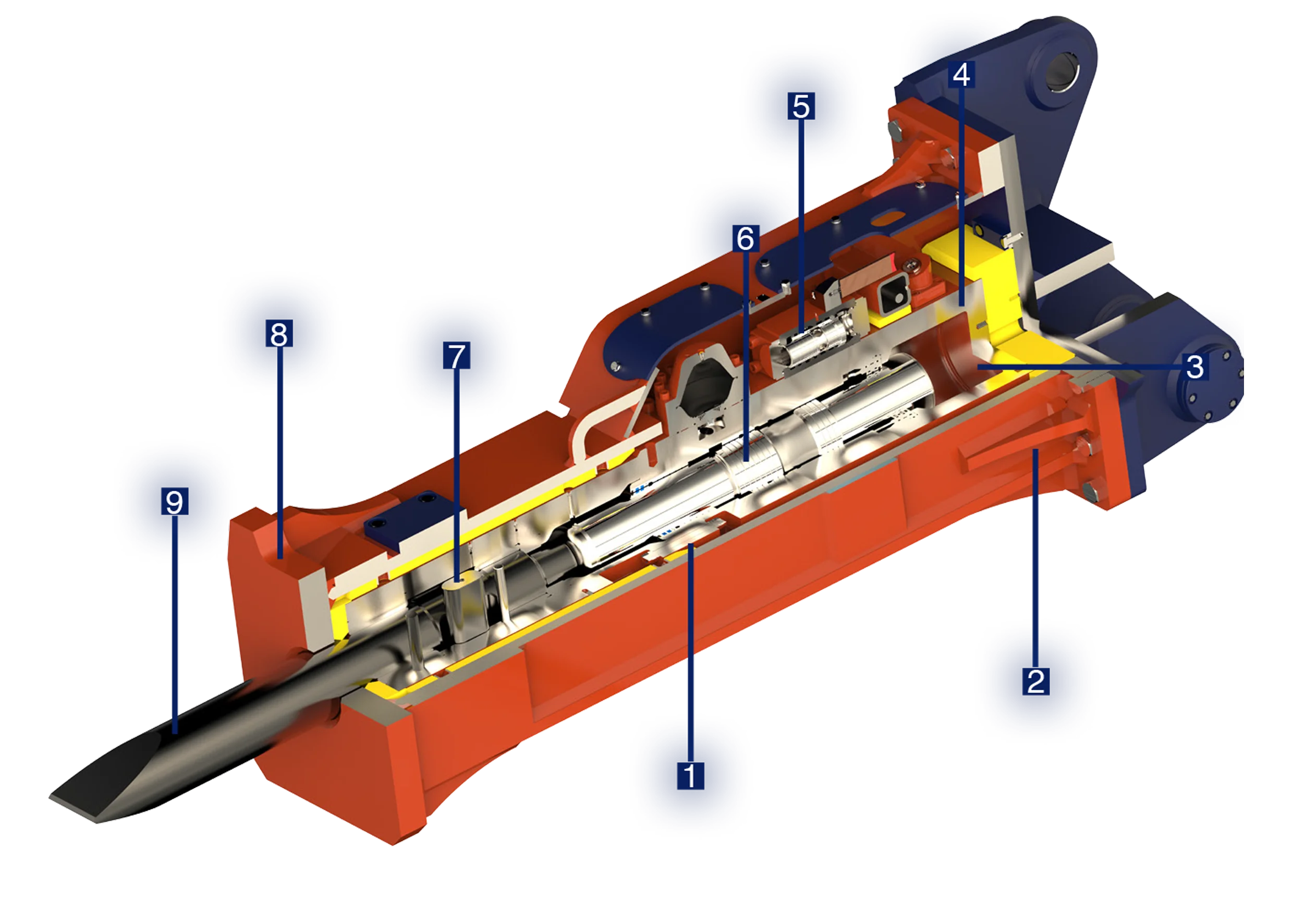 Cutaway of a TABE heavy-range breaker